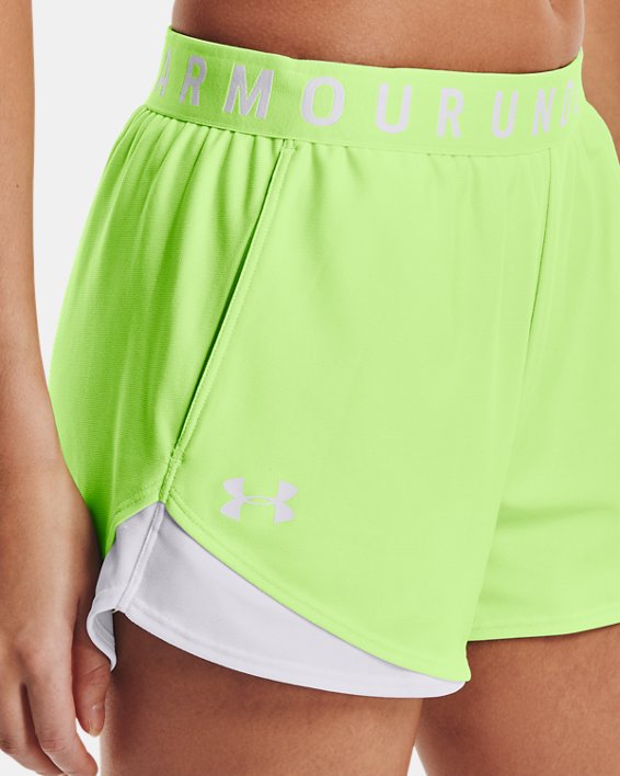 Damen UA Play Up 3.0 Shorts, Green, pdpMainDesktop image number 3